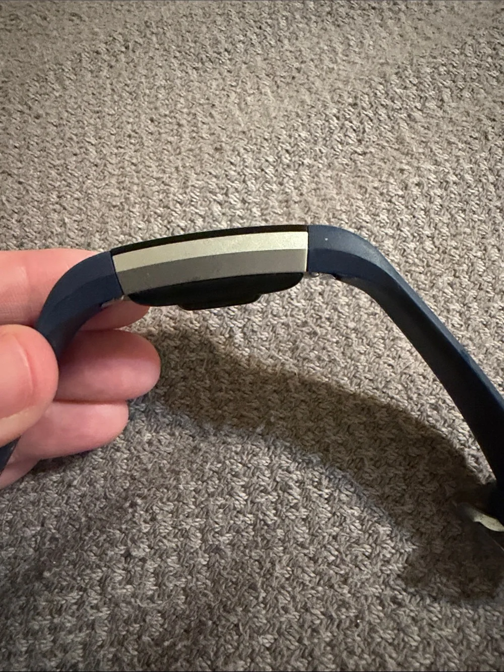 fitbit Charge Fitness Tracker with Navy Blue Band and Black Replacement Strap